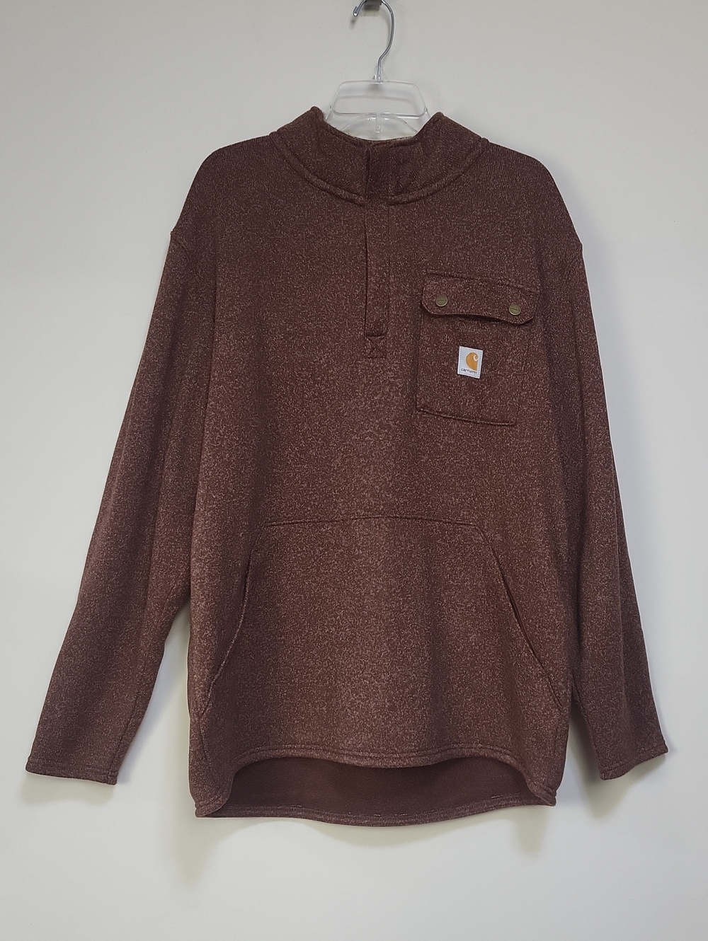 CARHARRT 6378 Wayland Mocha Brown Relaxed Fit Fleece 1/4 Zip Sweater